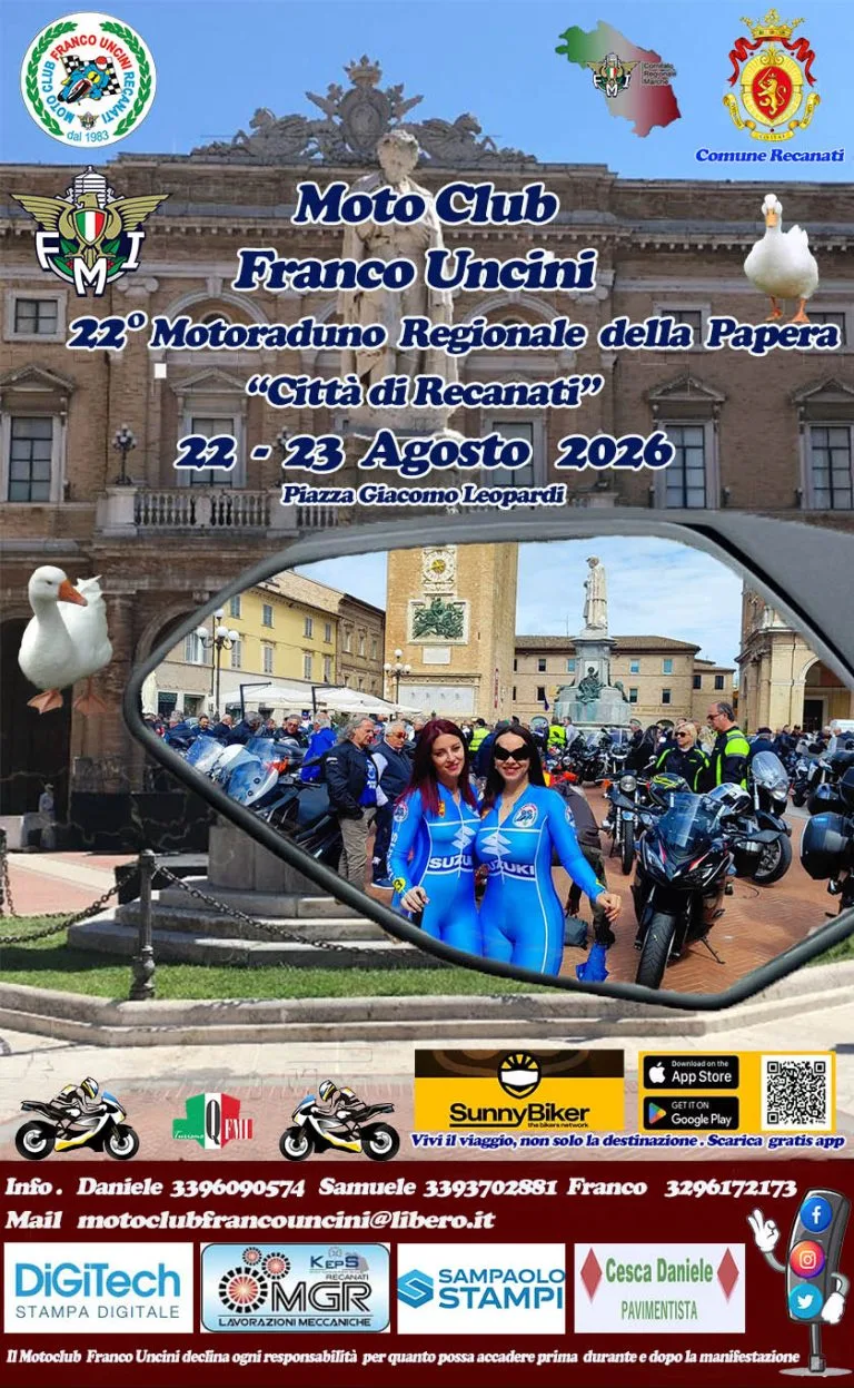 22° MOTORADUNO REGIONALE DELLA PAPERA CITTA’ DI RECANATI