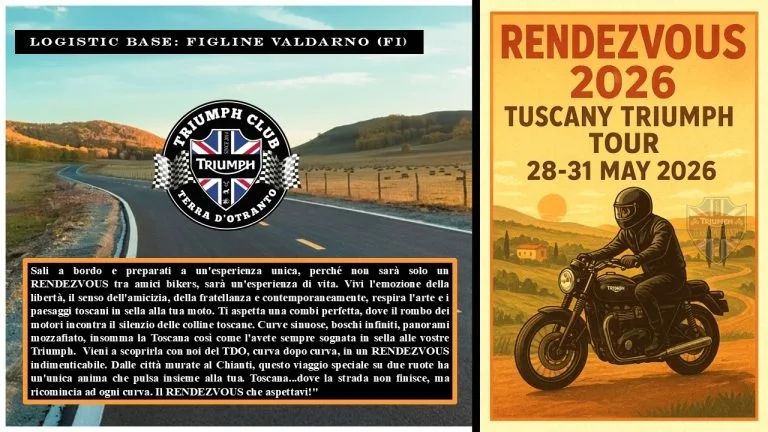 RENDEZ-VOUZ 2026 TUSCANY TRIUMPH and FRIENDS