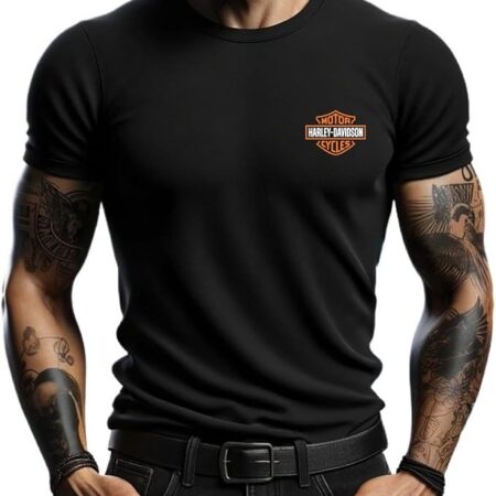 Maglietta Nera Harley Davidson con Logo Classico Piccolo